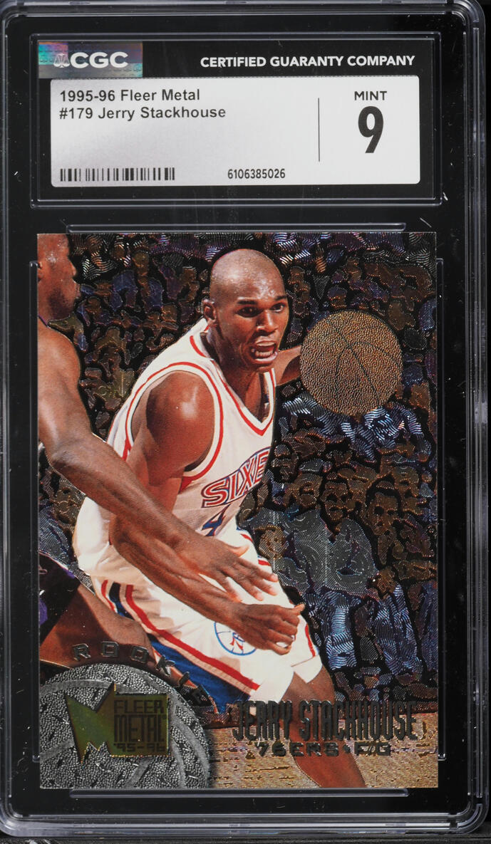 1995 Metal Basketball Jerry Stackhouse ROOKIE #179 CGC 9 MINT