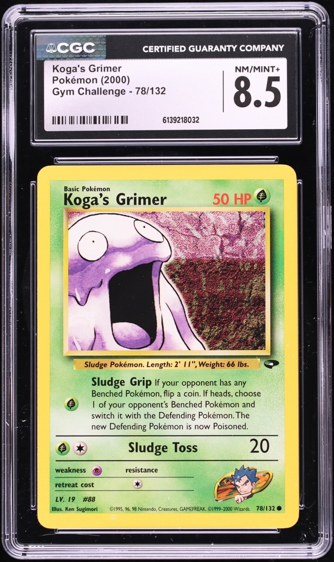 2000 Pokemon Gym Challenge Koga's Grimer #78 CGC 8.5 NM-MT+