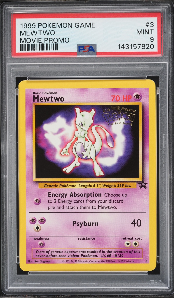1999 Pokemon Movie Black Star Promo Mewtwo #3 PSA 9 MINT