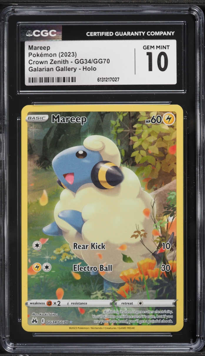 2023 Pokemon Sword & Shield Crown Zenith Galarian Gallery Alt Art Mareep #GG34 CGC 10 GEM MINT