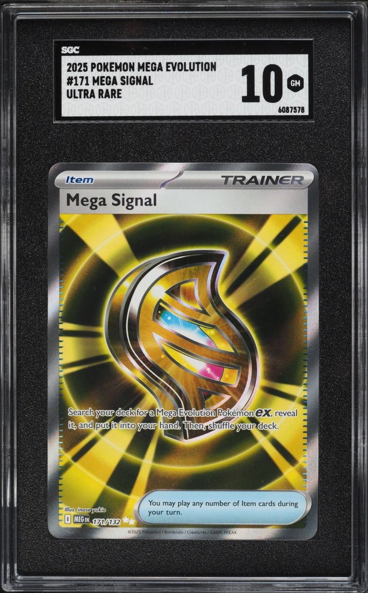 2025 Pokemon Mega Evolution Ultra Rare Mega Signal #171 SGC 10 GEM MINT