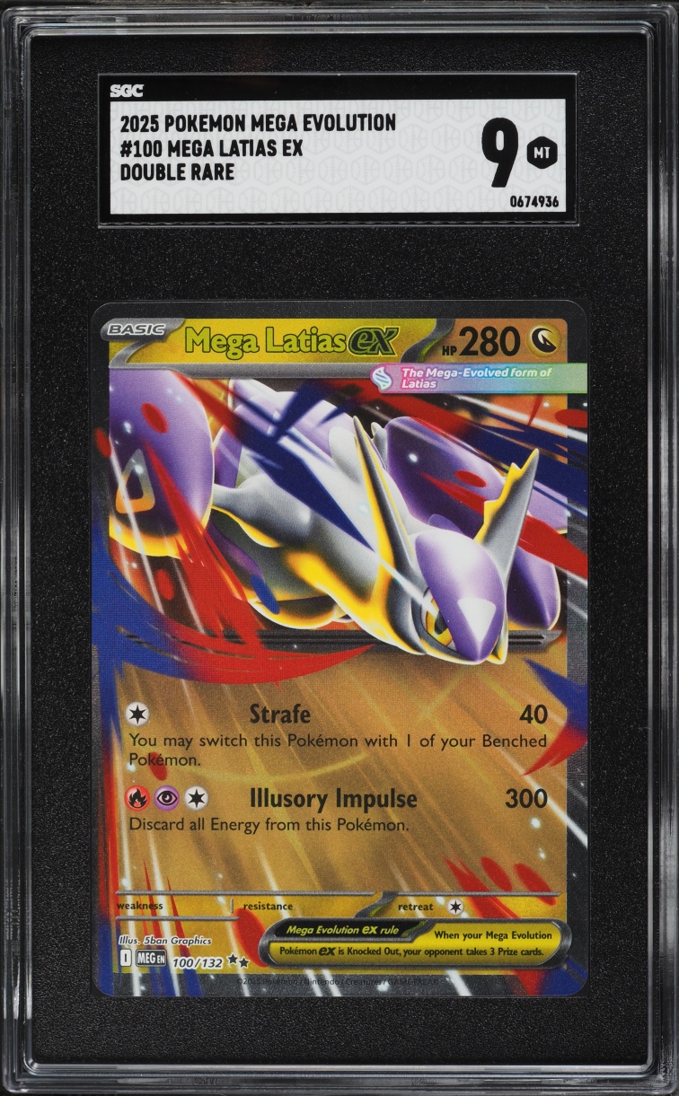 2025 Pokemon Mega Evolution Holo Mega Latias Ex #100 SGC 9 MINT