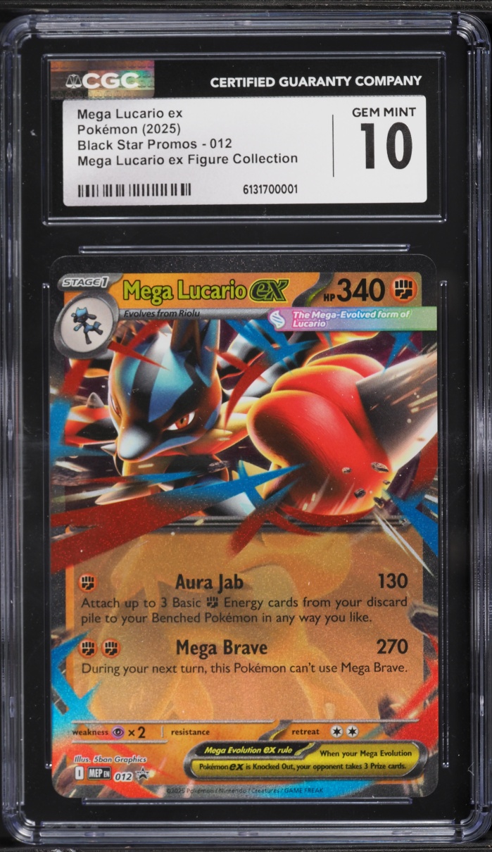 2025 Pokemon Mega Evolution Promo Figure Collection Holo Mega Lucario ex #12 CGC 10 GEM MINT