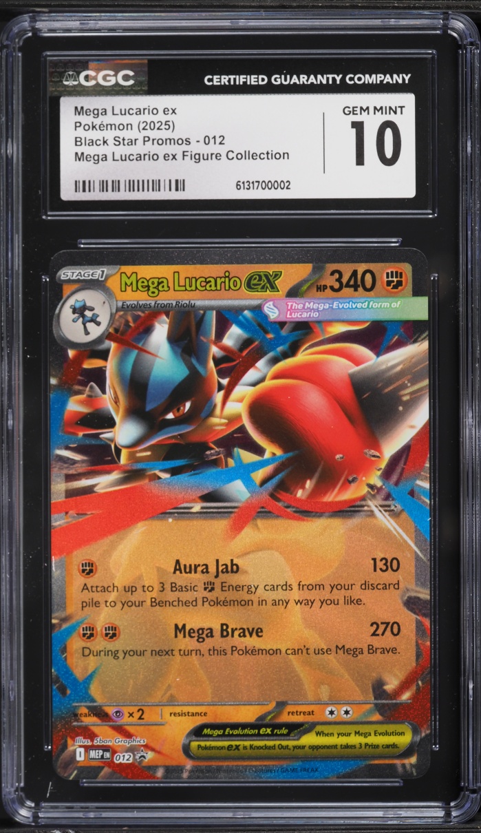 2025 Pokemon Mega Evolution Promo Figure Collection Holo Mega Lucario ex #12 CGC 10 GEM MINT