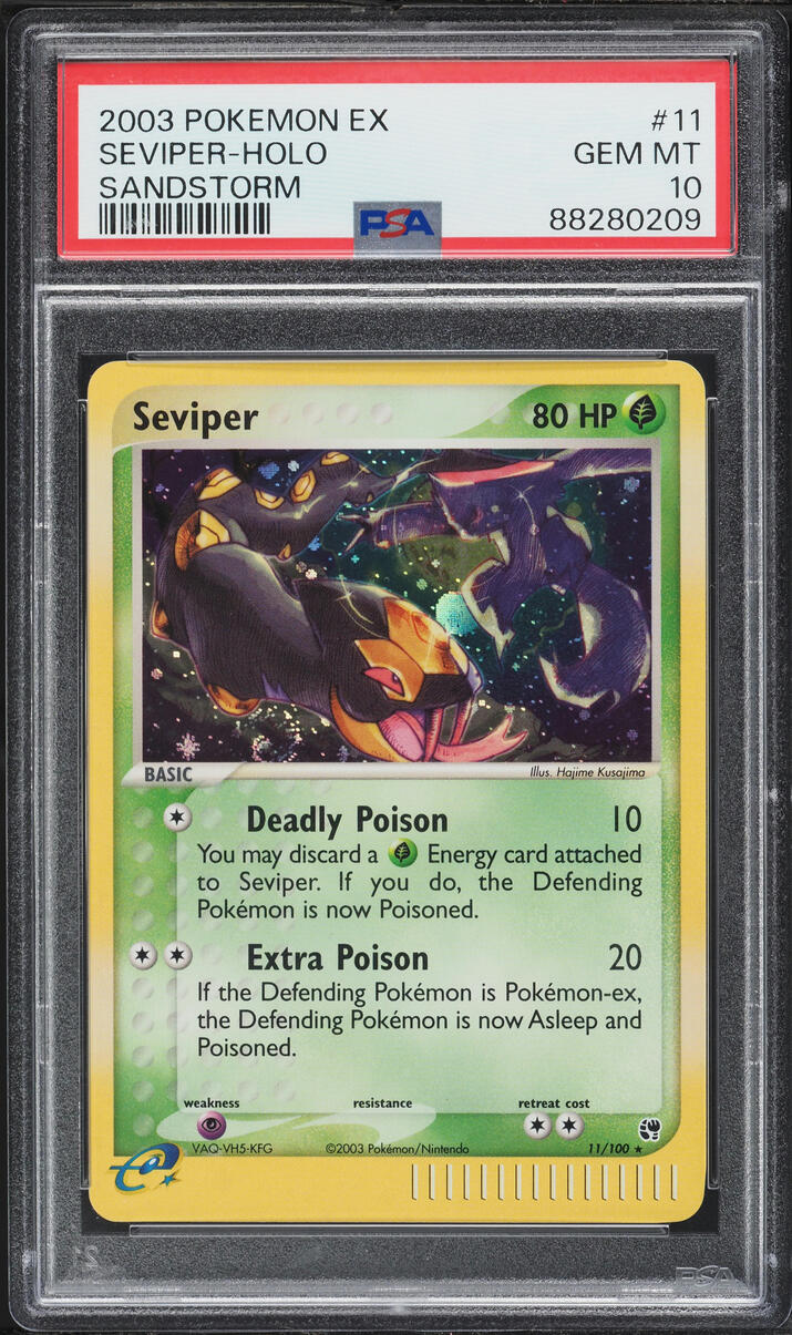 2003 Pokemon EX Sandstorm Holo Seviper #11 PSA 10 GEM MINT