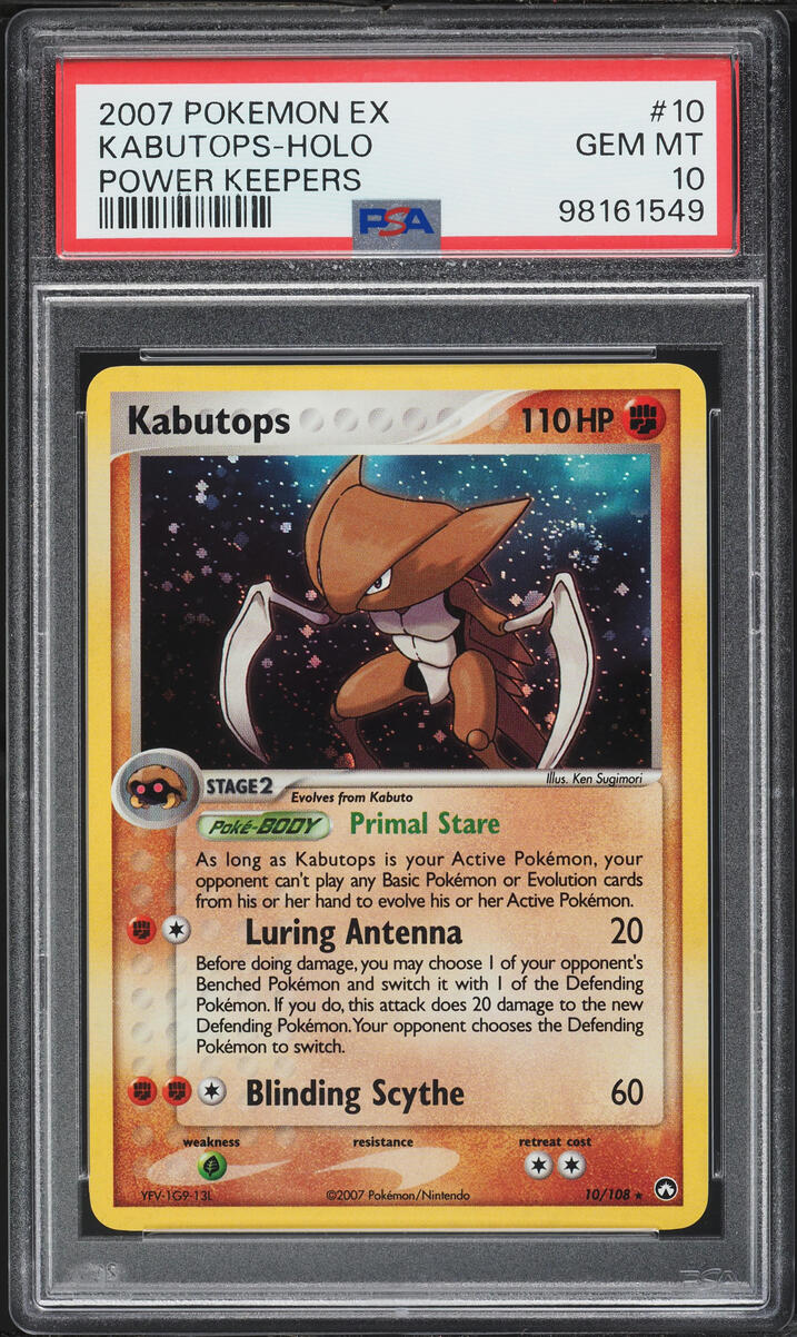 2007 Pokemon EX Power Keepers Holo Kabutops #10 PSA 10 GEM MINT