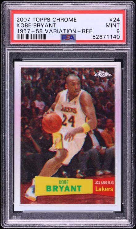 2007 Topps Chrome '57 Variation Refractor Kobe Bryant /999 #24 PSA 9 MINT