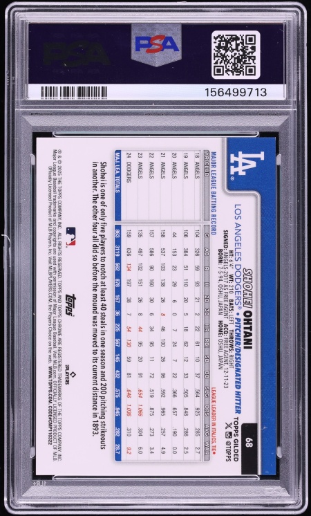 2025 Topps Gilded Collection Gold Raywave Shohei Ohtani /25 #68 PSA 9 MINT