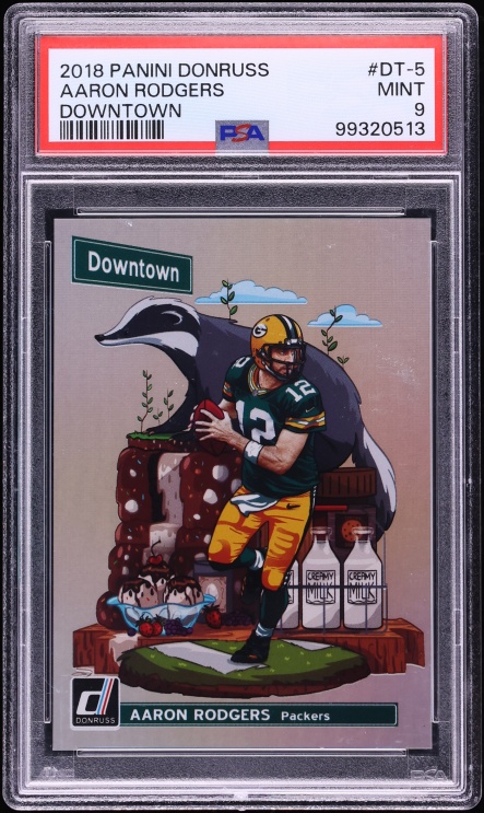 2018 Donruss Downtown Aaron Rodgers #DT-5 PSA 9 MINT