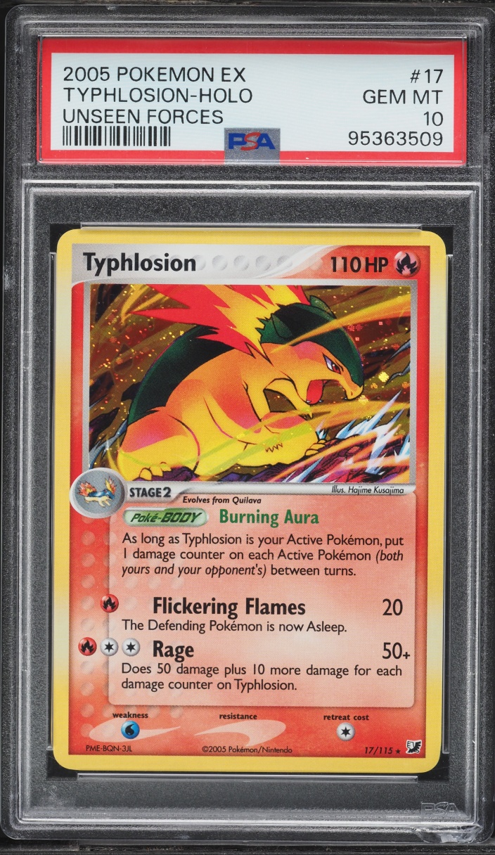 2005 Pokemon EX Unseen Forces Holo Typhlosion #17 PSA 10 GEM MINT