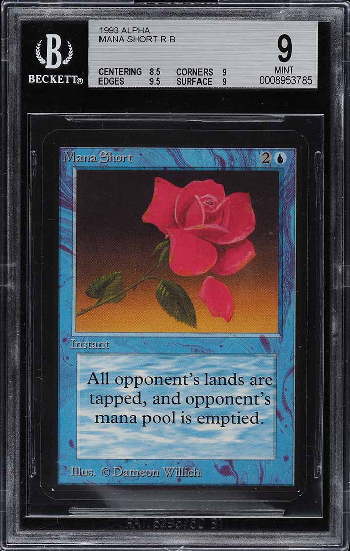 1993 Magic The Gathering MTG Alpha Mana Short BGS 7.5 NRMT+ on