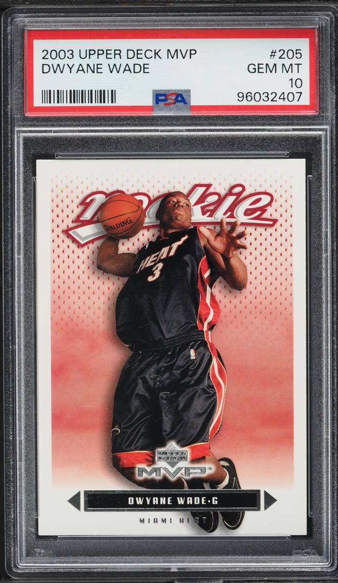2003 Upper Deck MVP Dwyane Wade ROOKIE #205 PSA 10 GEM MINT - Main Image