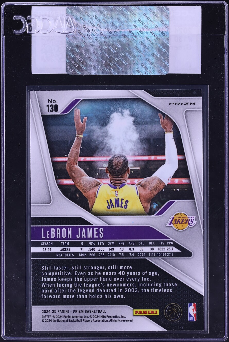 2024 Panini Prizm Green LeBron James #130 CGC AUTH
