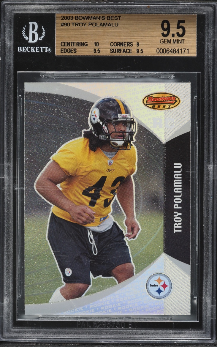 2003 Bowman's Best Troy Polamalu ROOKIE #90 BGS 9.5 GEM MINT