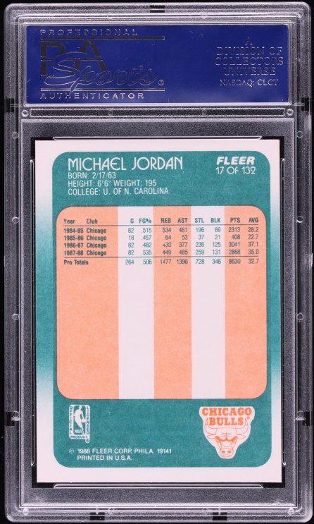 1988 Fleer Basketball Michael Jordan #17 PSA 9 MINT