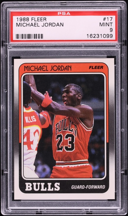 1988 Fleer Basketball Michael Jordan #17 PSA 9 MINT