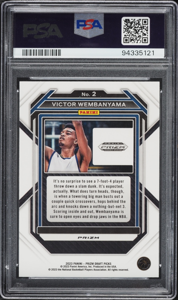 2023 Panini Prizm Draft Picks Green Victor Wembanyama ROOKIE #2 PSA 10 GEM MINT