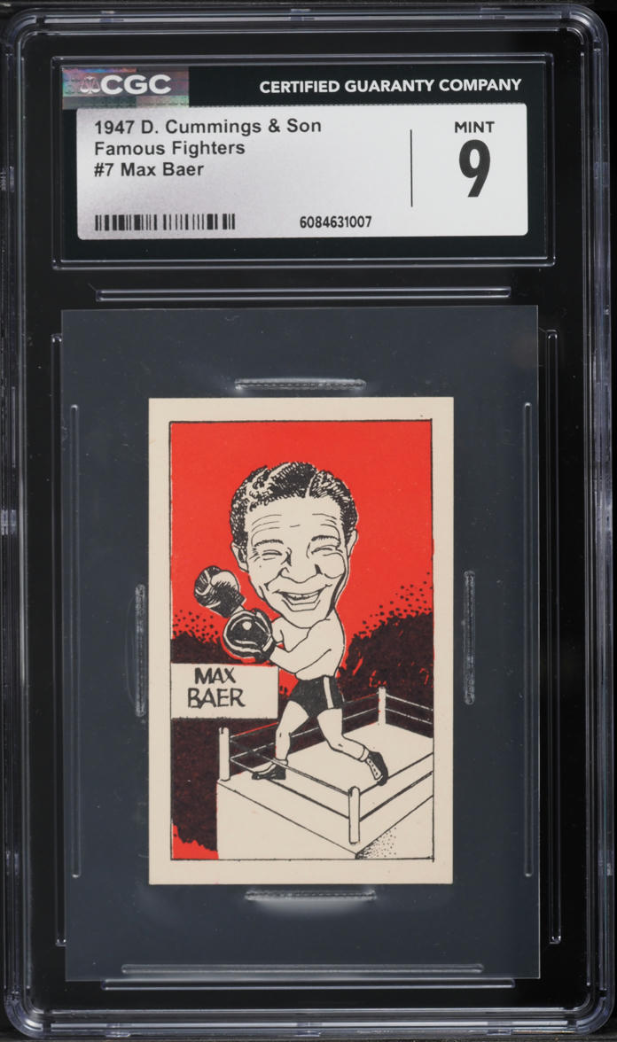 1947 D. Cummings & Son Famous Fighters Max Baer #7 CGC 9 MINT