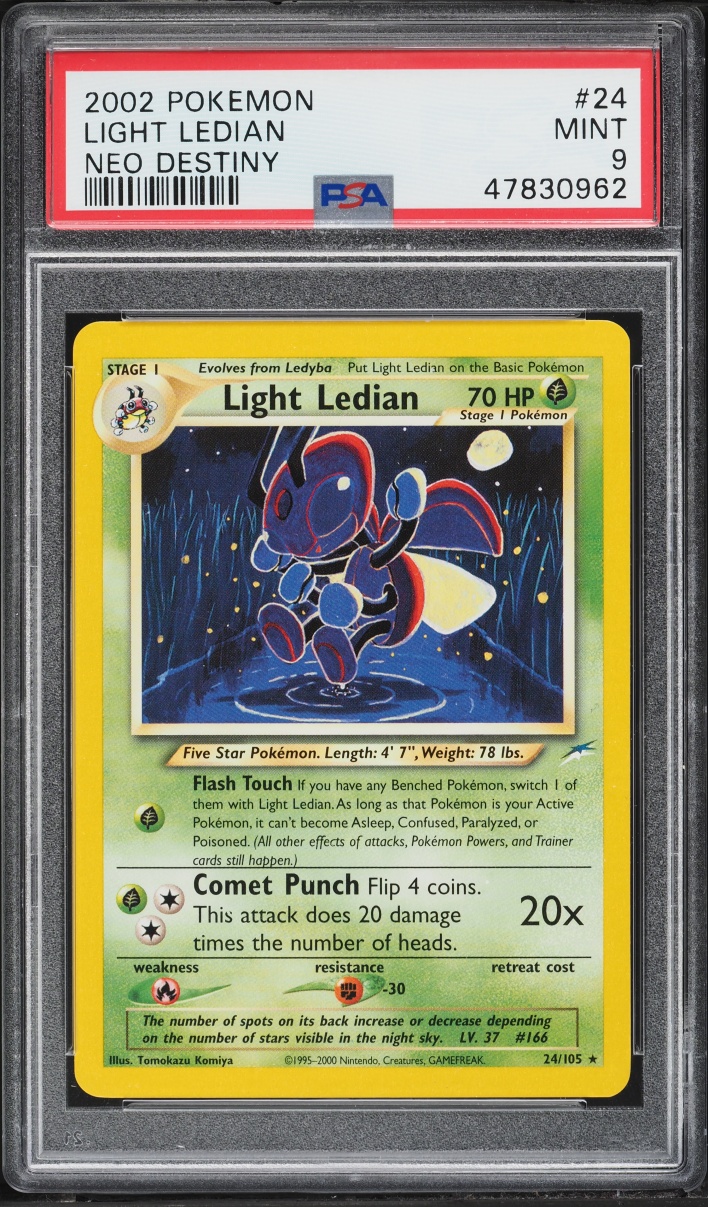 2002 Pokemon Neo Destiny Light Ledian #24 PSA 9 MINT