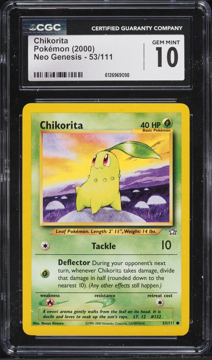 2000 Pokemon Neo Genesis Chikorita #53 CGC 10 GEM MINT