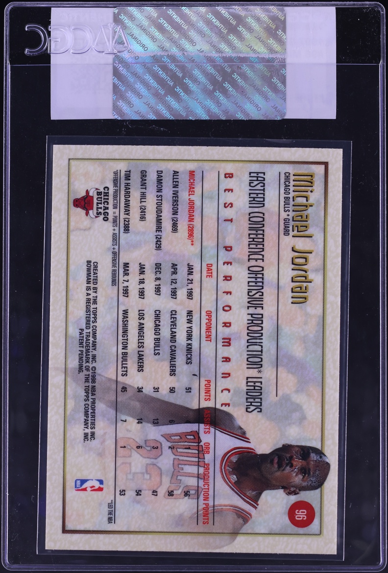 1997 Bowman's Best Michael Jordan #96 CGC AUTH
