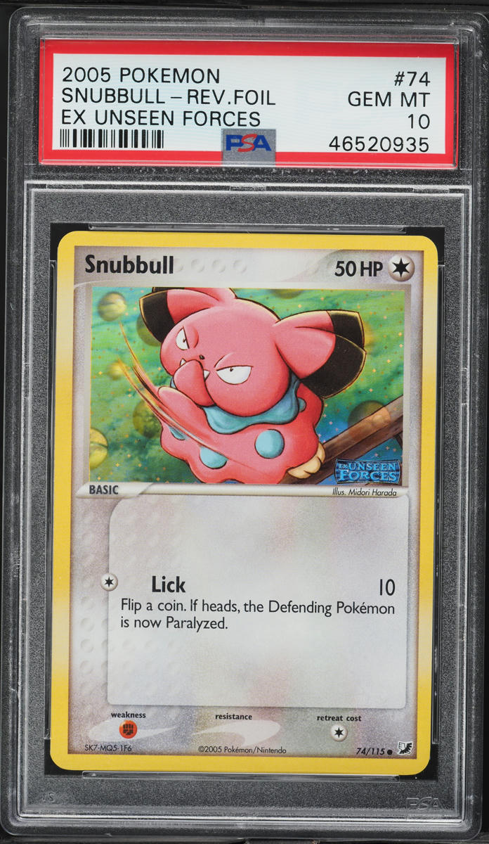 2005 Pokemon EX Unseen Forces Reverse Holo Snubbull #74 PSA 10 GEM MINT
