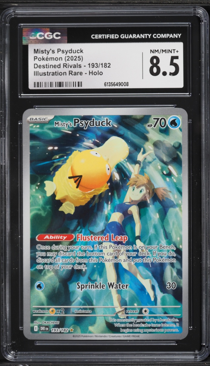 2025 Pokemon Scarlet & Violet Destined Rivals IR Misty's Psyduck #193 CGC 8.5 NM-MT+