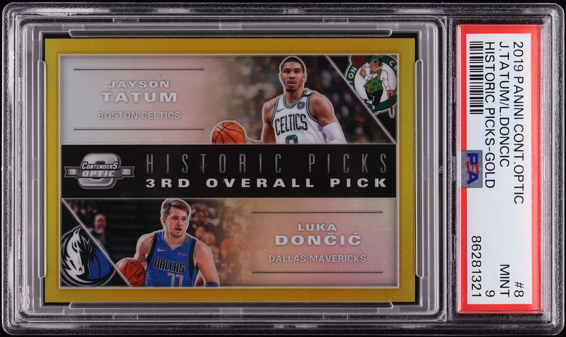2019 Panini Contenders Optic Historic Picks Gold Jayson Tatum Luka Doncic /10 #8 PSA 9 MINT - Photo 1