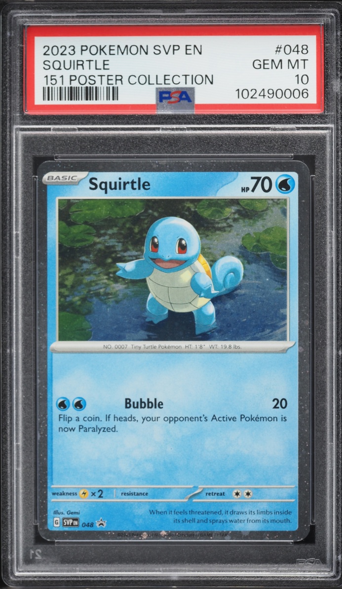 2023 Pokemon Scarlet & Violet Promo 151 Poster Collection Squirtle #48 PSA 10 GEM MINT