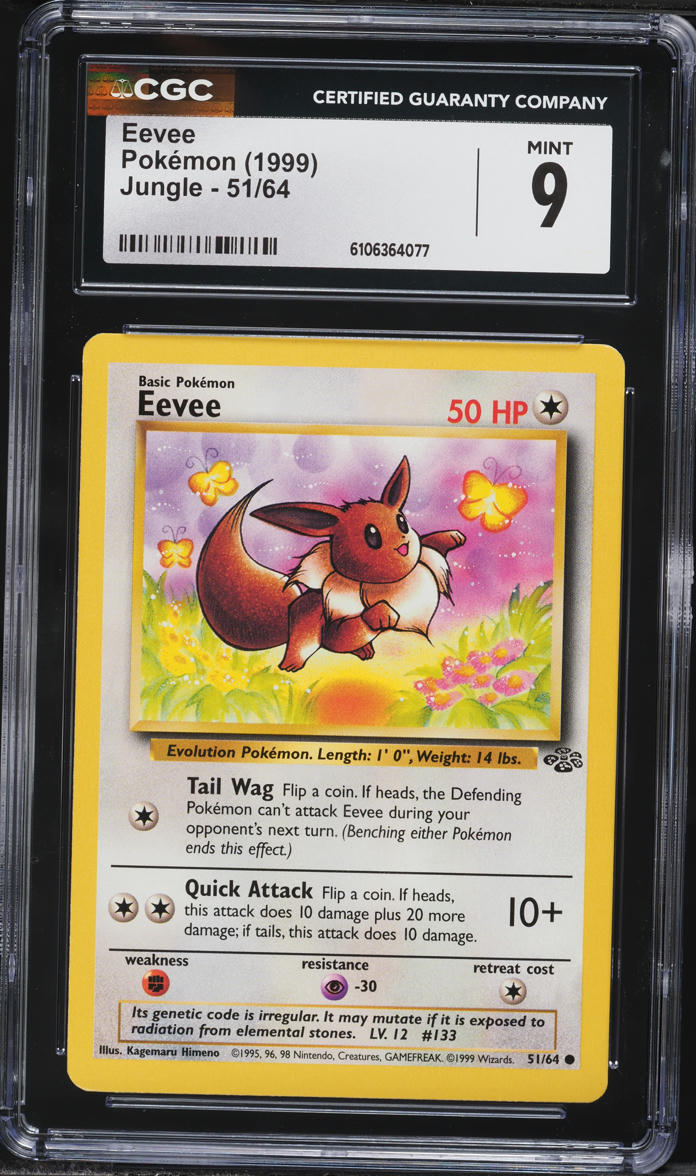 1999 Pokemon Jungle Eevee #51 CGC 9 MINT