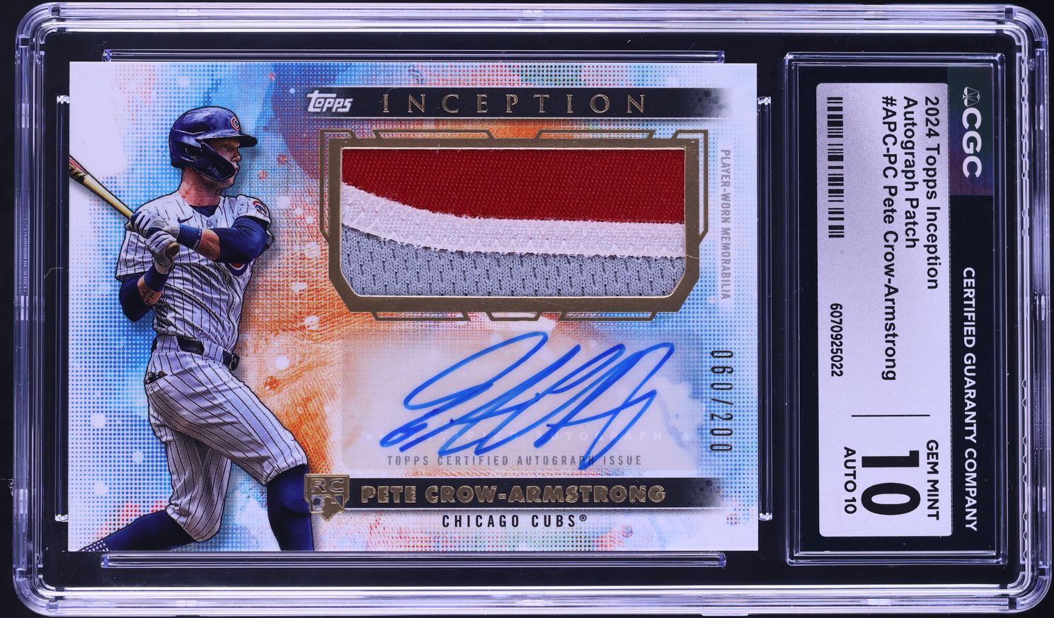 2024 Topps Inception Pete Crow-Armstrong ROOKIE PATCH AUTO /200 #APC-PC ...