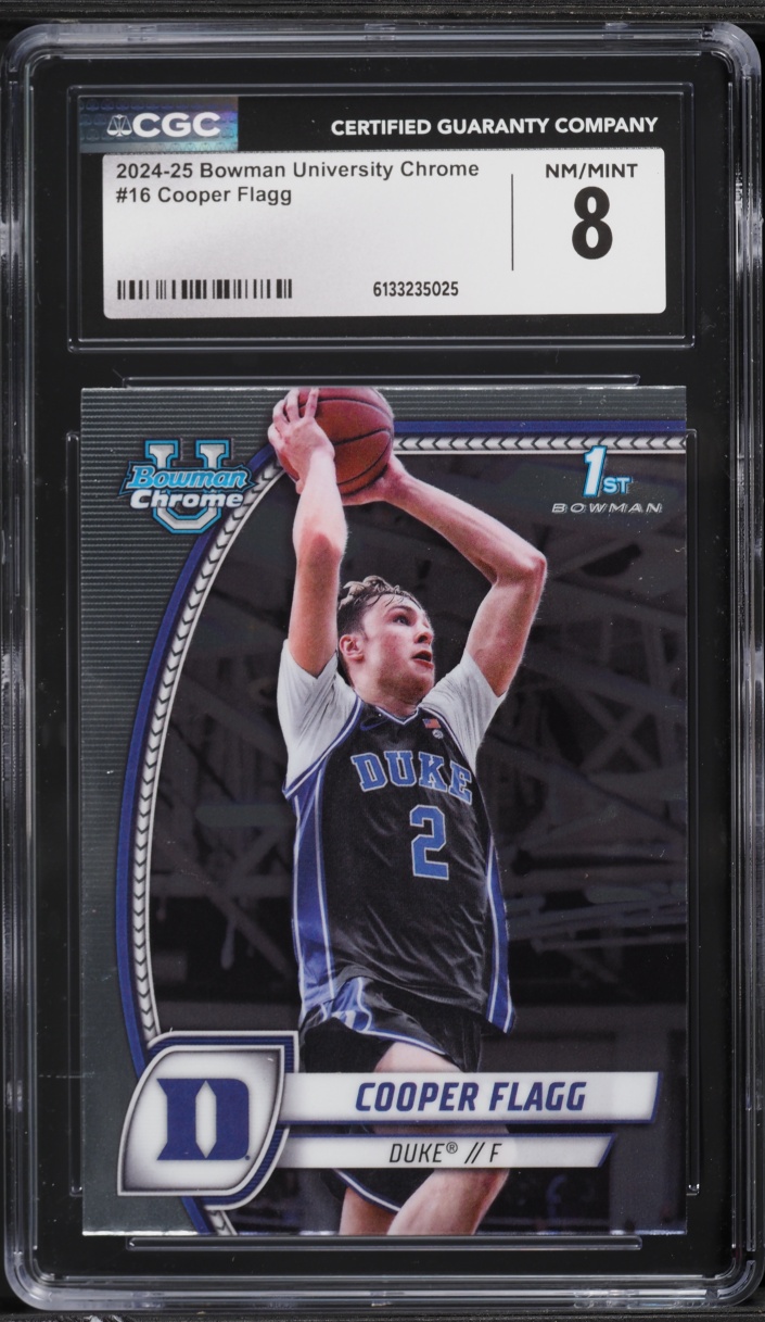2024 Bowman Chrome University Cooper Flagg ROOKIE #16 CGC 8 NM-MT
