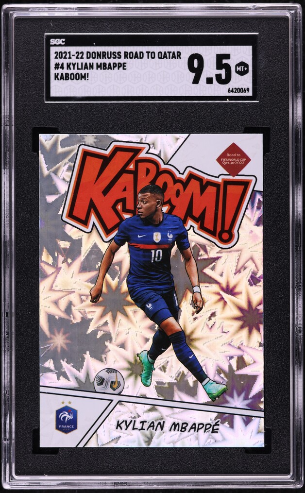 2021 Donruss Road To Qatar Kaboom! Kylian Mbappe #4 SGC 9.5 MINT+