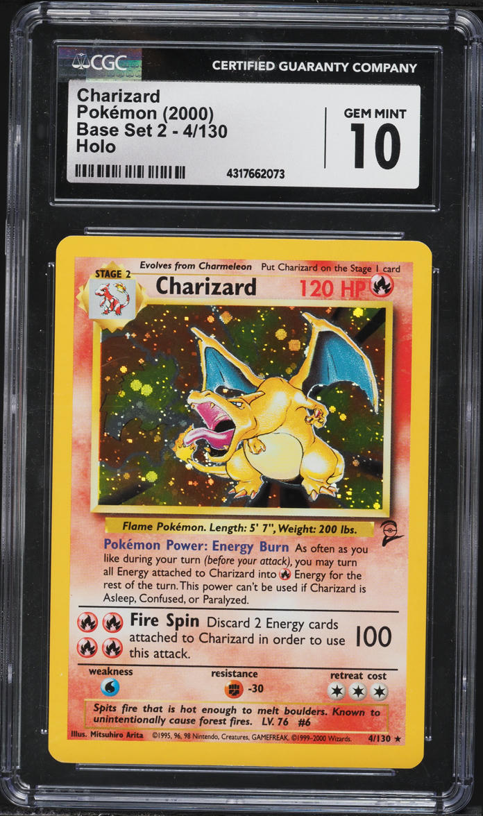 2000 Pokemon Base Set 2 Holo Charizard #4 CGC 10 GEM MINT
