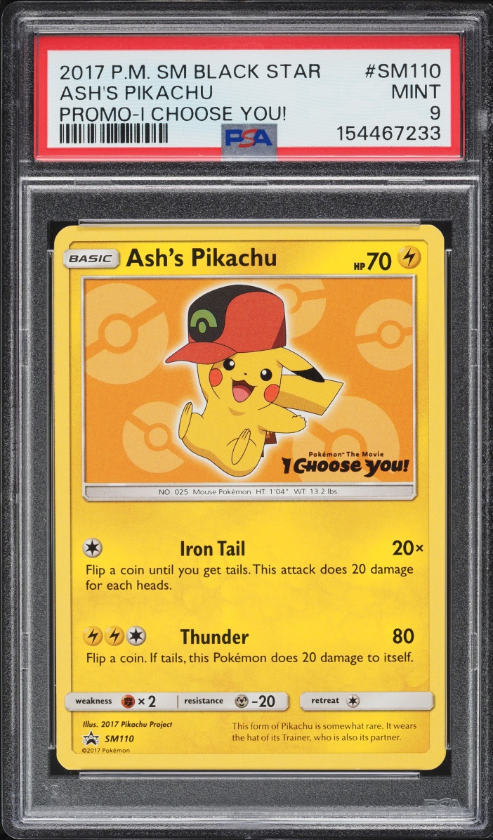 2017 Pokemon Sun & Moon Black Star Promo I Choose You Ash's Pikachu #SM110 PSA 9 MINT
