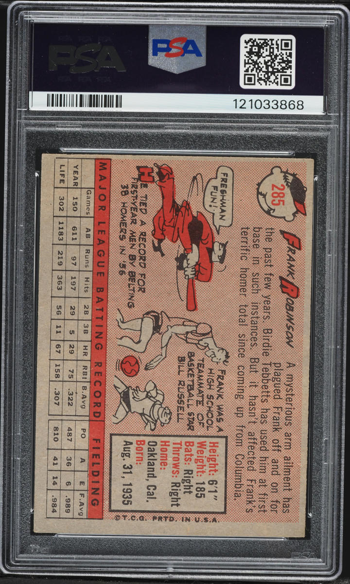1958 Topps Frank Robinson #285 PSA 3 VG