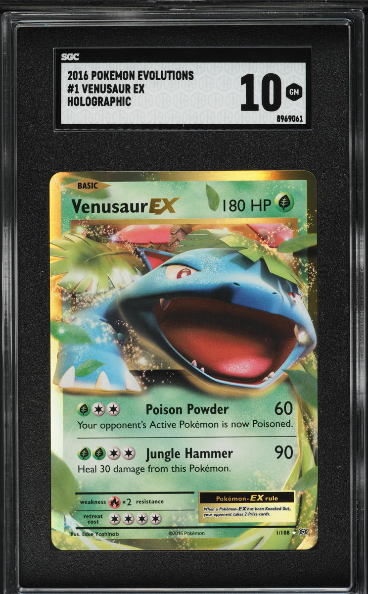 2016 Pokemon XY Evolutions Holo Venusaur EX #1 SGC 10 GEM MINT