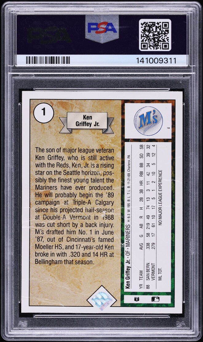 1989 Upper Deck Ken Griffey Jr. ROOKIE #1 PSA 1 PR