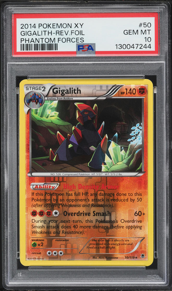 2014 Pokemon XY Phantom Forces Reverse Holo Gigalith #50 PSA 10 GEM MINT