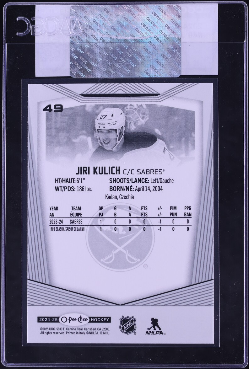 2024 O-Pee-Chee Hockey Jiri Kulich #49 CGC AUTH