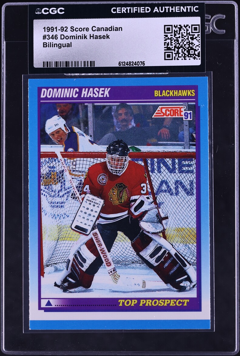 1991 Score Canadian Bilingual Dominik Hasek ROOKIE #346 CGC AUTH