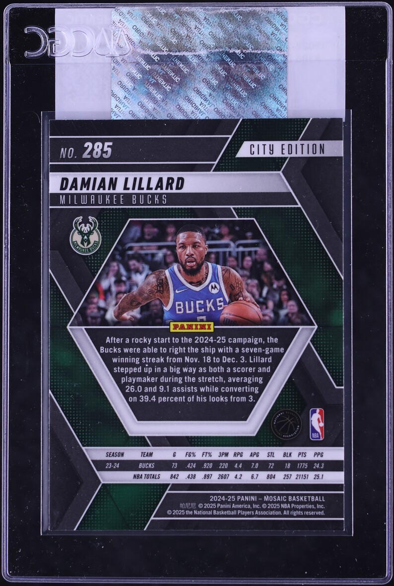 2024 Panini Mosaic Damian Lillard #285 CGC AUTH