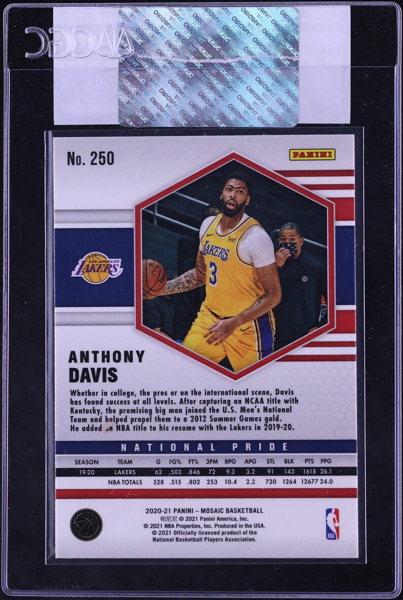2020 Panini Mosaic Anthony Davis #250 CGC AUTH