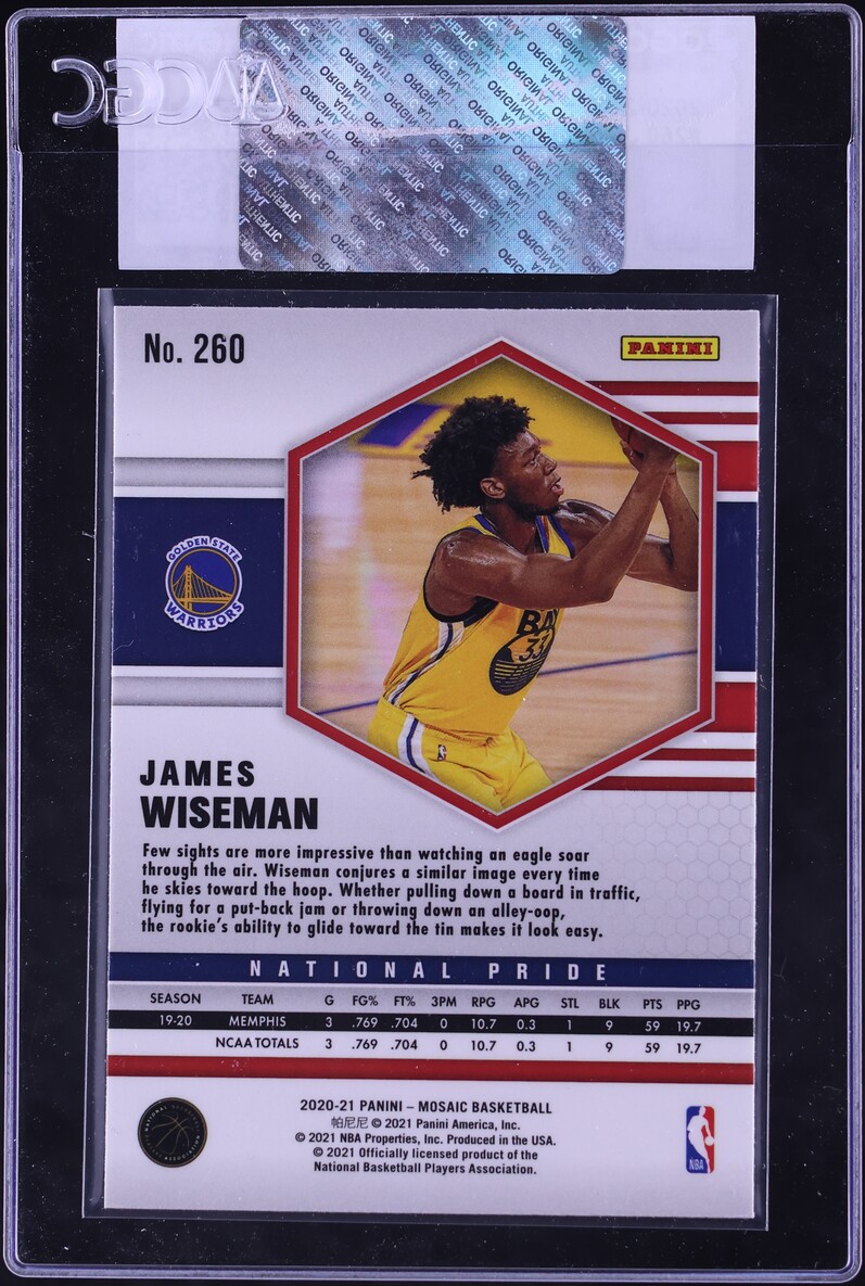 2020 Panini Mosaic James Wiseman ROOKIE #260 CGC AUTH