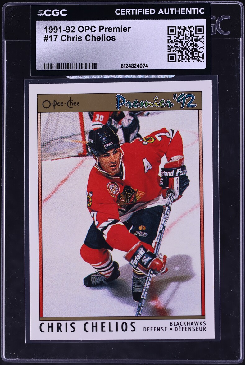 1991 O-Pee-Chee Premier Chris Chelios #17 CGC AUTH