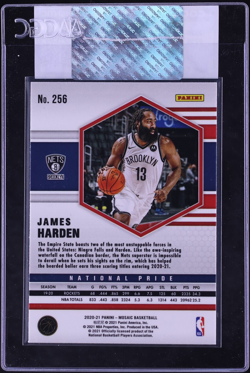 2020 Panini Mosaic James Harden #256 CGC AUTH