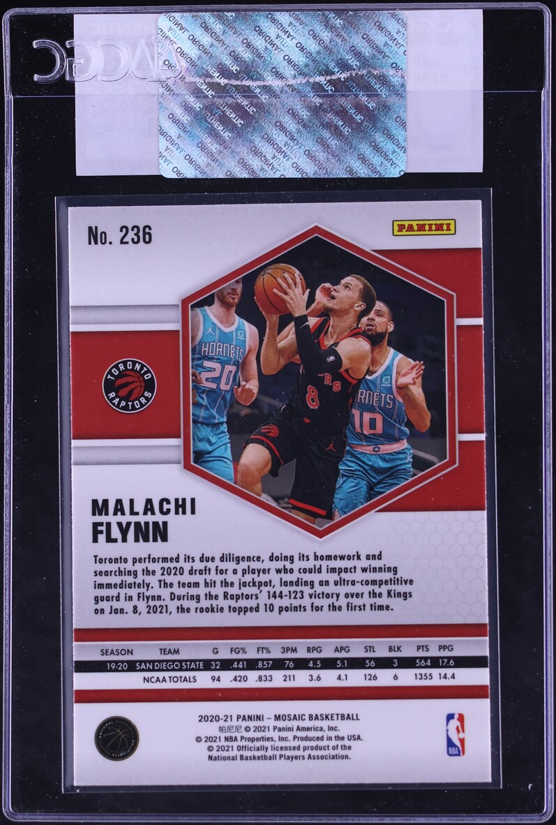 2020 Panini Mosaic Malachi Flynn ROOKIE #236 CGC AUTH