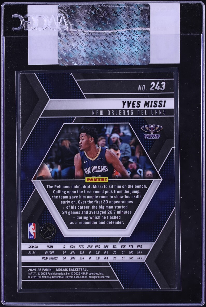 2024 Panini Mosaic Yves Missi ROOKIE #243 CGC AUTH