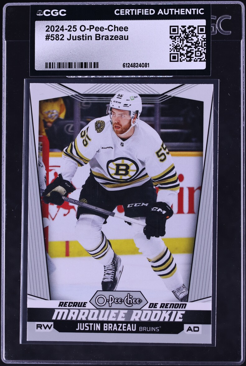 2024 O-Pee-Chee Hockey Justin Brazeau ROOKIE #582 CGC AUTH