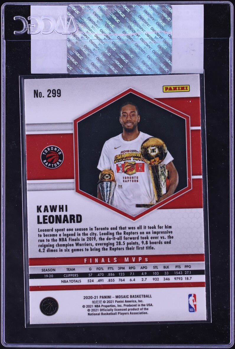 2020 Panini Mosaic Kawhi Leonard #299 CGC AUTH